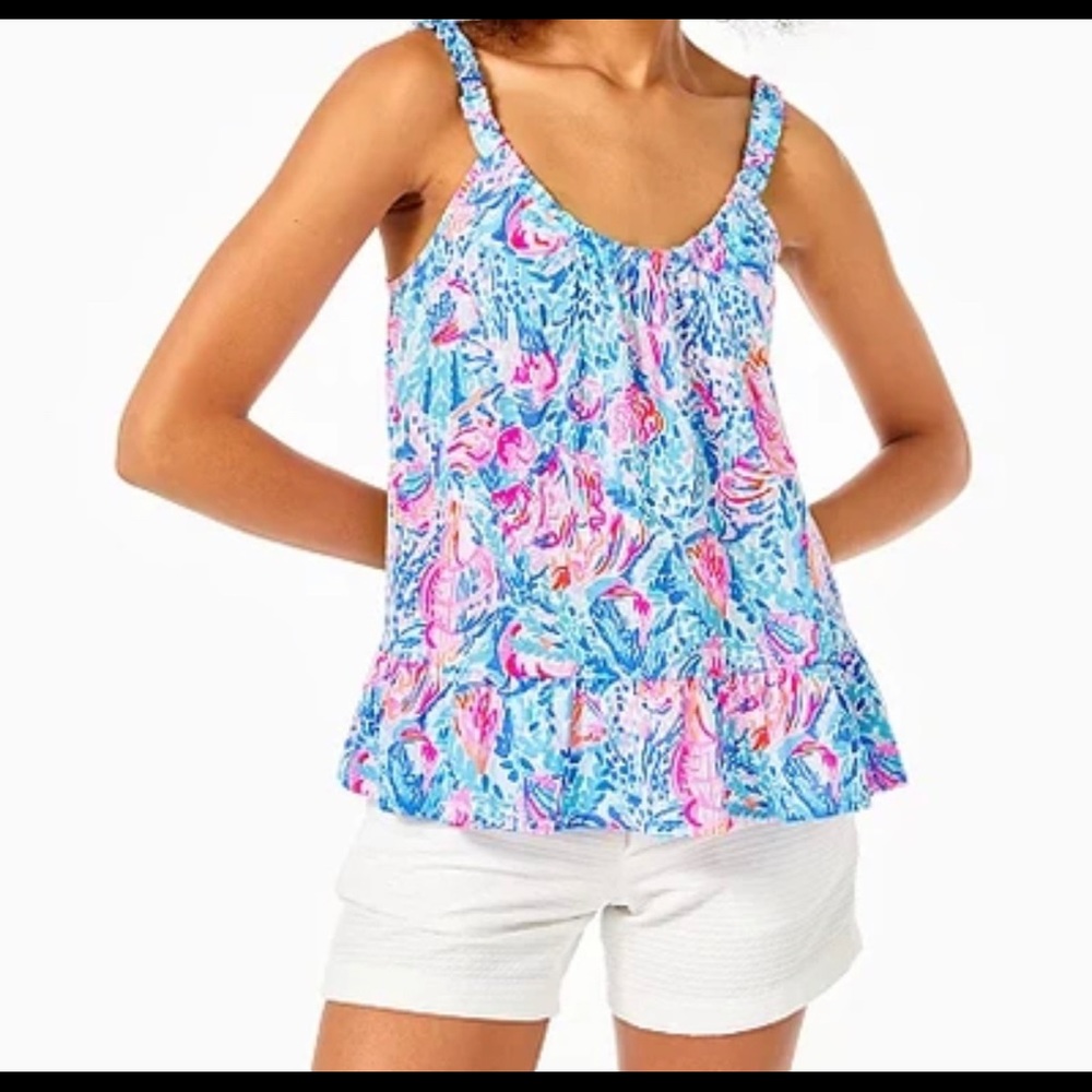 Lilly Pulitzer loro top in treasure trove print. Medium nwt